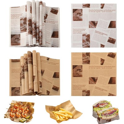 Printed Greaseproof Paper Food Safety Deli Packaging