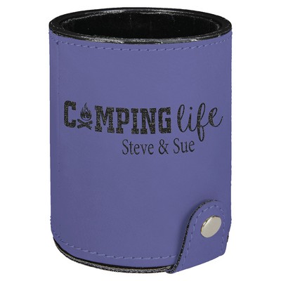 Purple Leatherette Dice Cup with 5 Dice