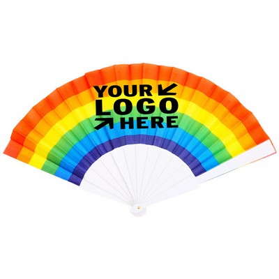 9" Plastic Rainbow Folding Fan