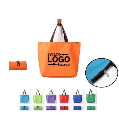 Portable Custom Folding Oxford Reusable Grocery Tote Bag