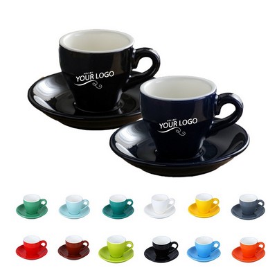 2.7Oz Espresso Cup And Saucer Set