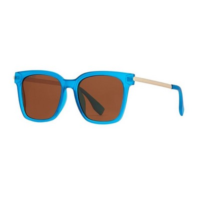 Everly Eco-Process Polarized Sunglasses w/Aqua & Gold Frame