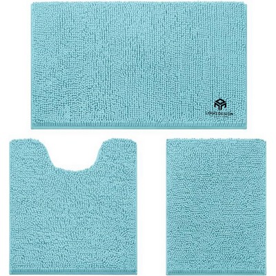 Bathroom Rugs Set Soft Non Slip Absorbent Chenille