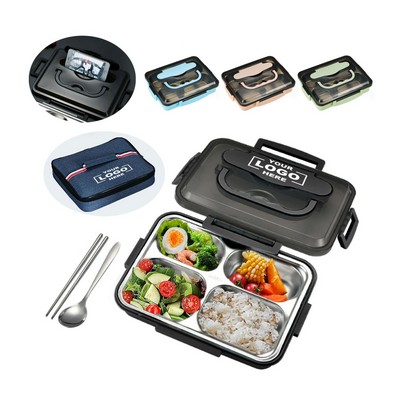 Stainless Steel Bento Box With Utensils And Insulated Bag