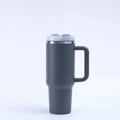 40 Oz. Vacuum Travel Tumbler w/Handle And Straw