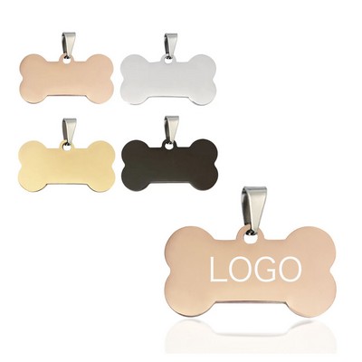 Bone Style Stainless Steel Pet Tag