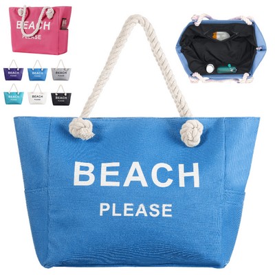 Large Canvas Beach Tote Bag