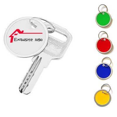 Round Metal Rimmed Key Tag