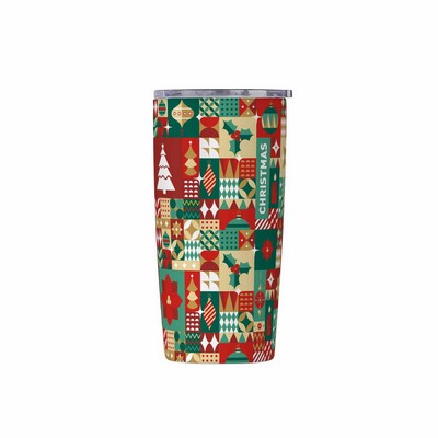 20oz Festive Patchwork Christmas Tumbler