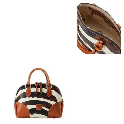 Dooney & Bourke Zebra Leather Domed Satchel Bag