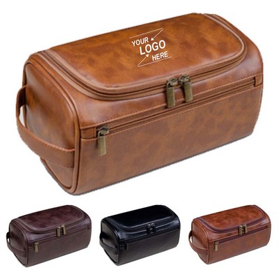 Large PU Leather Travel Toiletry and Makeup Bag