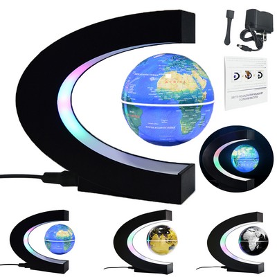 C Shape Magnetic Floating Globe With LED Light