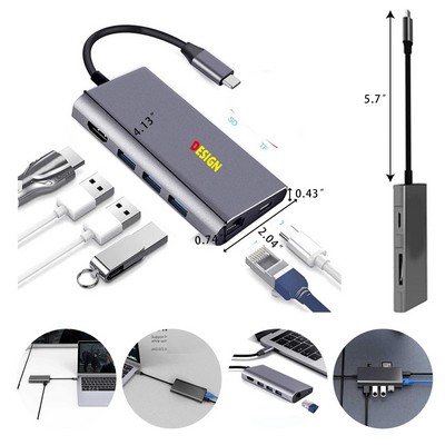 USB C Hub 8 in 1 USB Type C Adapter