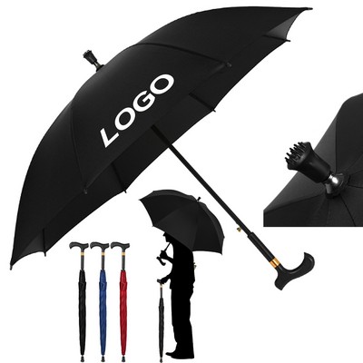 Umbrella With Crutch Handle