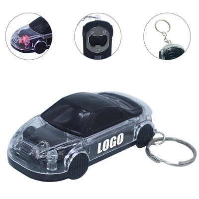 Unique Car Shaped Bottle Opener Keychain with LED Light