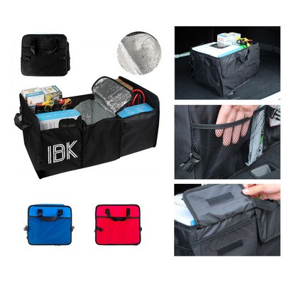 Foldable Car Trunk Organizer with Cooler Bag Auto Trunk Organizer and Cooler