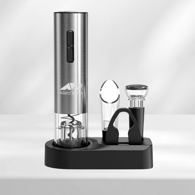 WineVault Electric Wine Opener Gift Set with Pedestal Storage