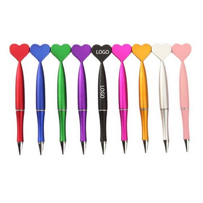 Valentine's Day Custom Plastic Heart-Shape Matte Finish Gel Ink Ballpoint Pen