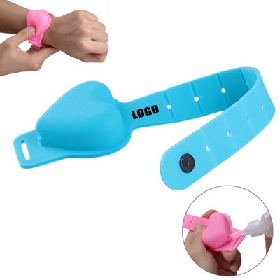 Adjustable Silicone Heart Shaped Sanitizer Bracelet Dispenser