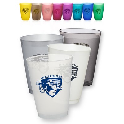 Flex Frosted Plastic Stadium Cups - 16 oz