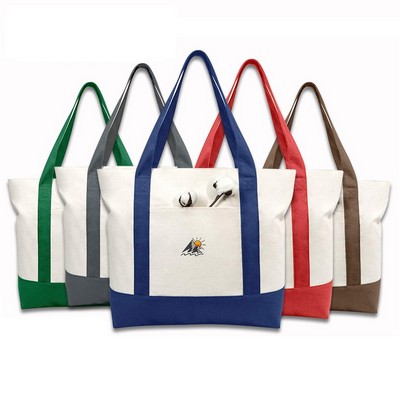 Canvas Tote Bag With Zipper Closure