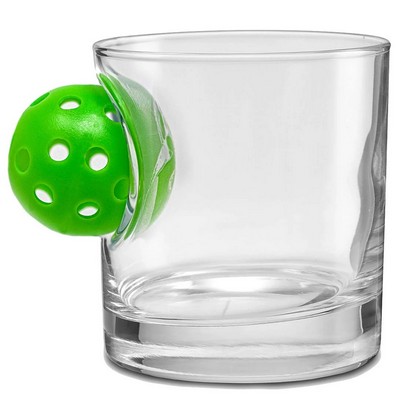 Pickleball Embedded Rocks Glass