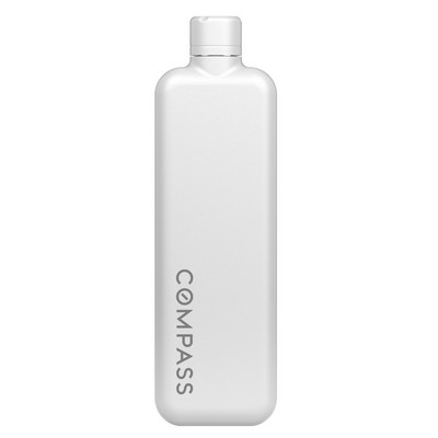 memobottle Slim 20oz, Stainless Steel, White