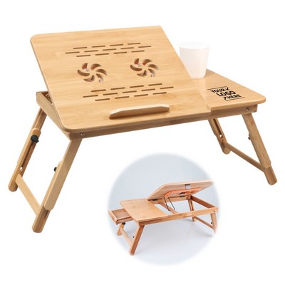 Adjustable Bamboo Foldable Laptop Desk