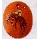 Bronco Rider Cloisonne Western Belt Buckle