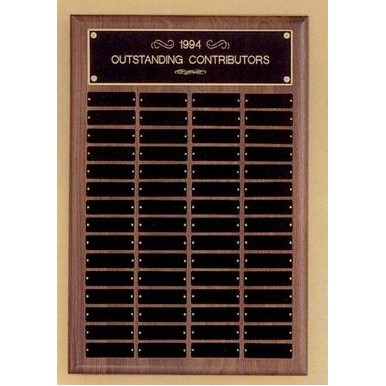 Perpetual Series Walnut Plaque w/ 48 Individual Plates (16"x24")