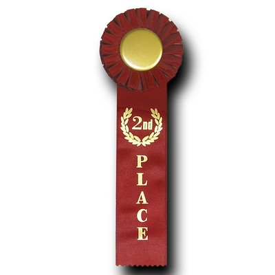 Stock Single Streamer 2nd Place Rosette Ribbon (3"x10")