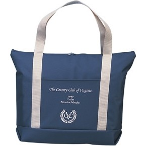 10 Oz. Natural Cotton Country Club Zip-Top Tote Bag