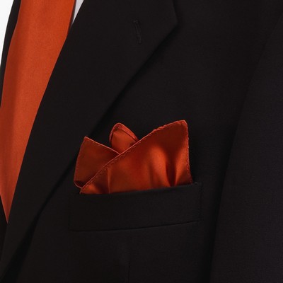 Orange Silk Pocket Square