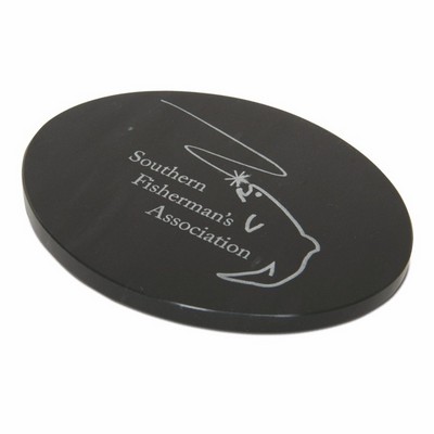 Jet Black Oval Marble Base (4"x5/16"x3")