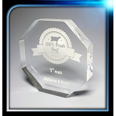 Executive Series Octagon Paperweight (3 1/2"x3 1/2"x3/4")