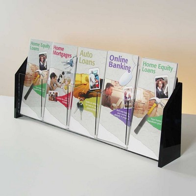 Deluxe 5-Pocket Acrylic Brochure Holder - Countertop