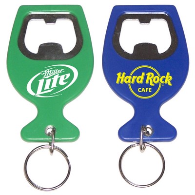 Wine Cup Shape Bottle Opener w/Key Ring