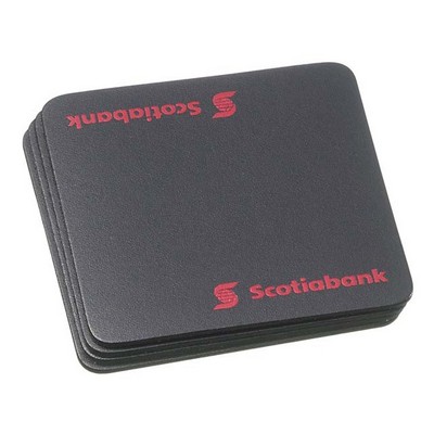 Set of 4 Square Bonded Leather Coasters