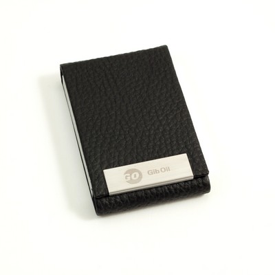 Business Card Case - Black Leather