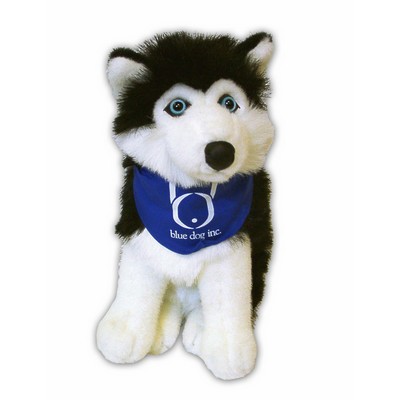 Custom Plush Husky Dog w/ Imprinted Bandana