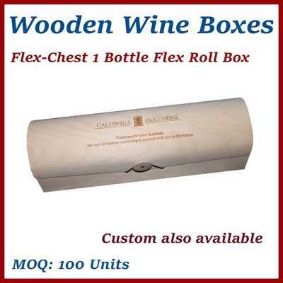 Flex Roll Box Single Bottle Wood Wine Chest Box