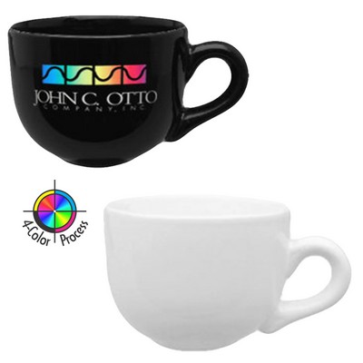 14 Oz. Vitrified White Latte Bowl Mug - 4 Color Process