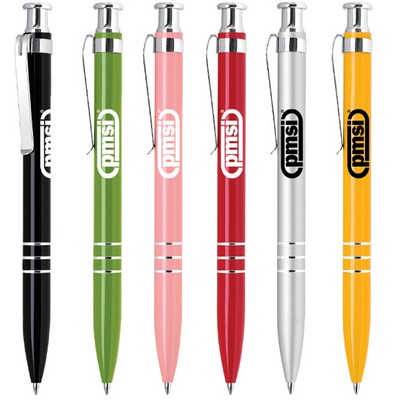 Kansan Ballpoint Pen w/Rubber Grip & Gold Accent (Laser)