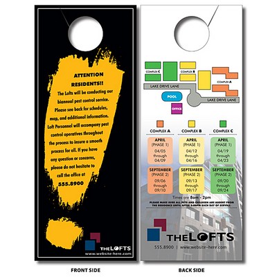 Plastic Door Hanger - 4x10 Laminated with Slit - 14 pt.