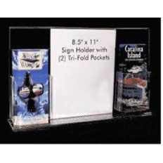 Vertical Acrylic Sign Holder w/Brochure Pocket (17"x11")