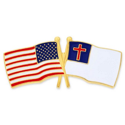 USA & Christian Flag Pin