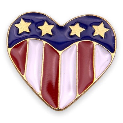 Heart Flag Lapel Pin