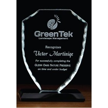 Jet Glass Corona Shield Award (5¼"x7¼"x2")