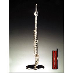 Silver Flute Miniature with Stand & Case 5.5"H