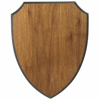 Walnut Veneer Shield Plaque (10" x 12")